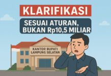 Tak Benar Rp10,5 Miliar, Pemkab Lampung Selatan Klarifikasi Soal Anggaran BPO Bupati
